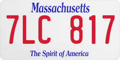 MA license plate 7LC817