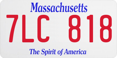 MA license plate 7LC818