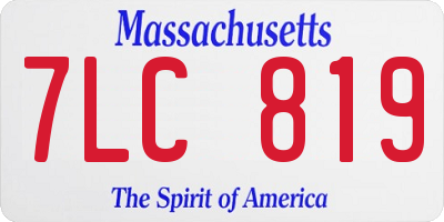 MA license plate 7LC819