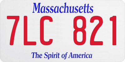 MA license plate 7LC821