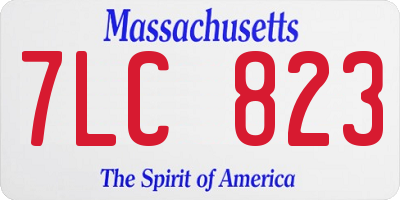 MA license plate 7LC823
