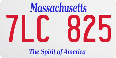 MA license plate 7LC825