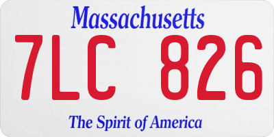 MA license plate 7LC826