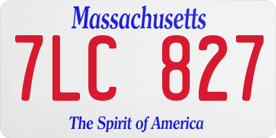 MA license plate 7LC827