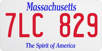MA license plate 7LC829