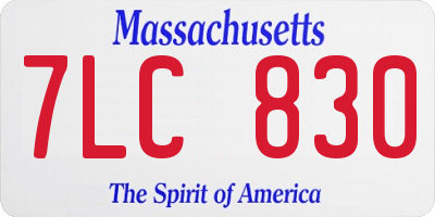 MA license plate 7LC830