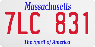 MA license plate 7LC831