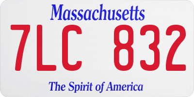 MA license plate 7LC832