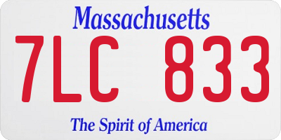 MA license plate 7LC833