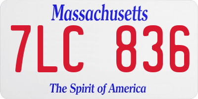 MA license plate 7LC836