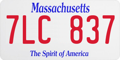 MA license plate 7LC837