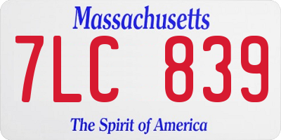MA license plate 7LC839