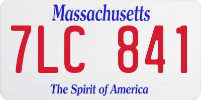MA license plate 7LC841