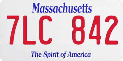 MA license plate 7LC842