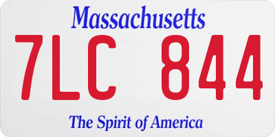 MA license plate 7LC844