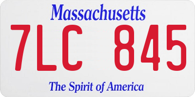 MA license plate 7LC845