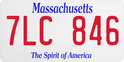 MA license plate 7LC846
