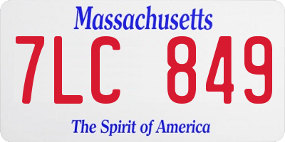 MA license plate 7LC849