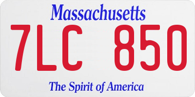 MA license plate 7LC850