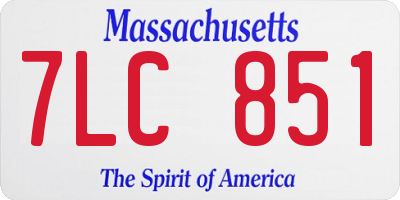 MA license plate 7LC851