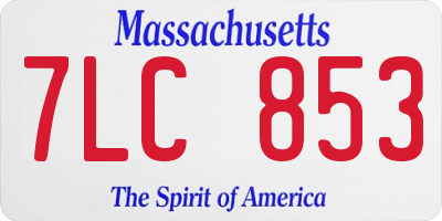 MA license plate 7LC853