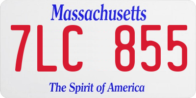 MA license plate 7LC855