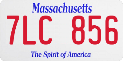 MA license plate 7LC856