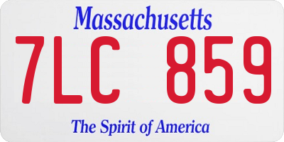 MA license plate 7LC859