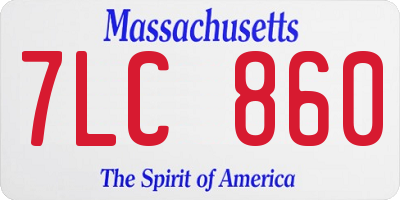 MA license plate 7LC860