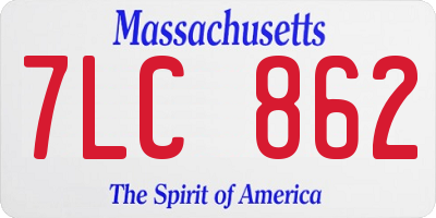 MA license plate 7LC862