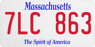 MA license plate 7LC863