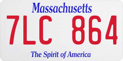 MA license plate 7LC864