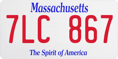MA license plate 7LC867