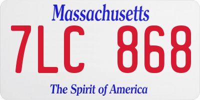 MA license plate 7LC868