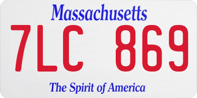 MA license plate 7LC869