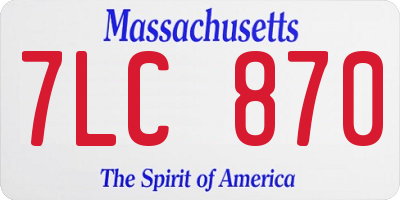 MA license plate 7LC870