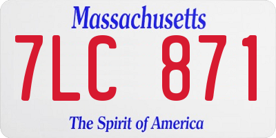 MA license plate 7LC871