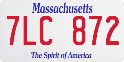 MA license plate 7LC872