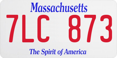 MA license plate 7LC873