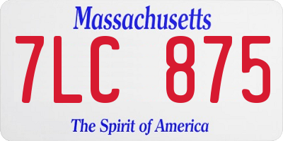MA license plate 7LC875