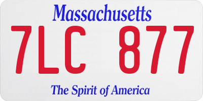 MA license plate 7LC877