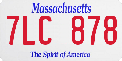 MA license plate 7LC878