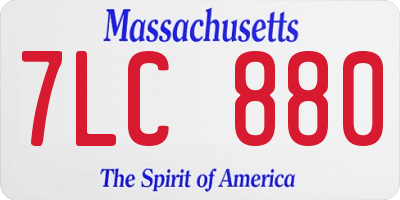MA license plate 7LC880