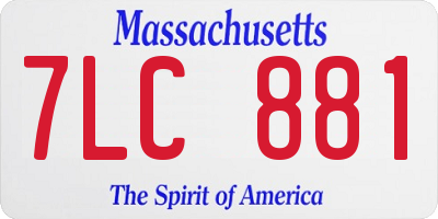 MA license plate 7LC881