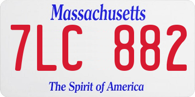 MA license plate 7LC882