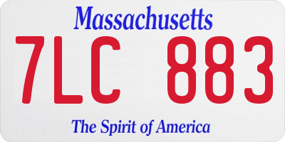 MA license plate 7LC883