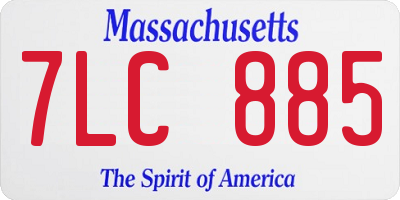 MA license plate 7LC885