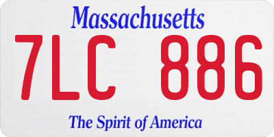 MA license plate 7LC886