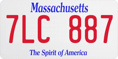 MA license plate 7LC887