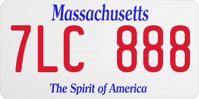 MA license plate 7LC888